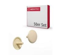 Gedotec Calotte di copertura per viti rotonde | 50 pezzi - Copertura per viti beige in plastica per foro a testa PZ2 | H1115 | Copertura Ø 12 x 2,5 mm | Calotte di copertura per fori e mobili in legno