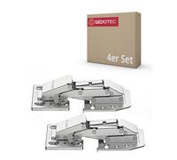 Gedotec Cerniera a ribalta con ammortizzatore SOFT-CLOSE | 4 pezzi - CH 350 | Acciaio nichelato | Cerniera per armadio regolabile | Cerniera per mobili con attacco inferiore | Cerniera per roulotte