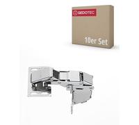 Gedotec Cerniera per Caravan Cerniera a ribalta CH 600 Cerniera per anta con ammortizzatore SOFT-CLOSE | Cerniera per mobili per anta con mascherina | Acciaio nichelato | 10 pezzi - Cerniera per