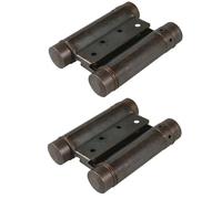 Gedotec Cerniera per porta a sospensione in acciaio a chiusura automatica, colore bronzo, 100 mm, portata 22 kg, apertura su entrambi i lati con molla, per porte in legno e a battente