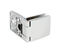 Gedotec Cerniera per porta in vetro, cerniera centrale cromo lucido SQUARE I Montaggio semplice del vetro tramite morsetti I Utilizzo al centro - versione aperta