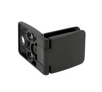Gedotec Cerniera per porta in vetro, scharnier centrale nero opaco SQUARE I Montaggio semplice del vetro mediante morsetti I Utilizzo al centro - versione aperta