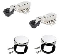 Gedotec cerniera per porte in vetro fermo angolare per ante in vetro SOFTSTAR | 1 set 2 cerniere per porte con softclose integrato e cappuccio di copertura | Cerniera per mobili