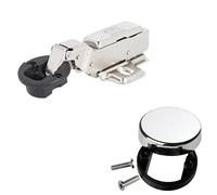 Gedotec Cerniera per porte in vetro Softstar, 1 set, Softclose integrato, Cappuccio di copertura, Cerniera per mobili con piastra, Cromata