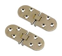 Gedotec Cerniera pieghevole in ottone per macchine pieghevoli e da cucire, cerniera per mobili nichelata per porte di armadi, 30 x 81 mm, 2 pezzi, cerniera a patta da inserire