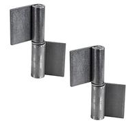 Gedotec Cerniere a saldare per porte in metallo | 2 pezzi | Cerniera a saldare altezza 50 mm | DIN destra | Cerniera per carichi pesanti per cancelli e macchine da giardino