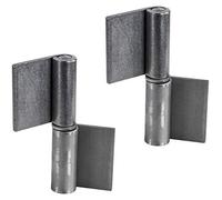 Gedotec Cerniere a saldare per porte in metallo | 2 pezzi | Cerniera a saldare altezza 80 mm | DIN destra | Cerniera per carichi pesanti per cancelli e macchine da giardino