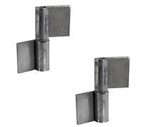 Gedotec Cerniere da saldare | 2 pezzi - Nastro di saldatura per porte in metallo | Cerniera di saldatura altezza 80 mm | DIN sinistra | Cerniera per cancelli da giardino e macchinari