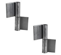 Gedotec Cerniere da saldare | Nastro di saldatura per porte in metallo | Cerniera di saldatura altezza 80 mm | DIN destro | Cerniera per cancelli da giardino e macchinari | 2 pezzi