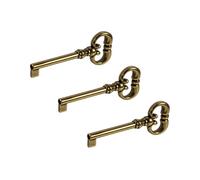 Gedotec Chiave barbuta per armadietto chiave barbuta per serratura di ricambio decorazione - H2145 | 38 mm | ottone marrone brunito (3x MOZART) | chiave per armadietto antica