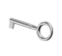 Gedotec Chiave per Mobili Nichelata | Chiave per Barba in Metallo SALIERI | Decorativa di Ricambio Antica 30 mm | Con Blocco Europeo | 1 Pezzo