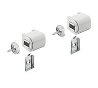 Gedotec Chiusura magnetica bianca con piastra di avvitamento, chiusura magnetica, porta da avvitare - H2059 | magnete per porta in plastica, forza adesiva 3,0 kg | Made in Germany | 2 magneti per