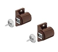 Gedotec Chiusura magnetica per armadio, marrone con contropiastra, chiusura magnetica, porta da avvitare, H2062, forza adesiva 3,0 kg, prodotto in Germania, 2 pezzi, magneti per mobili da avvitare