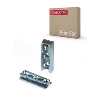 Gedotec Connettore per mobili connettore per letto nascosto Connettore corpo in metallo SOLID | Raccordo connettore sospeso per letti, mobili e costruzioni metalliche | Capacità fino a 250 kg | 25 set