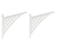 Gedotec Console di design in metallo, 2 pezzi, angolo di carico pesante per tablari, triangle, profondità: 200 mm, staffe da avvitare, staffe di supporto per mensole, colore bianco