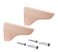 Gedotec Consolle da parete in pino - 215 x 120 mm - 2 pezzi - Supporto per carichi pesanti in legno naturale - Elevata capacità di carico - Adatto per librerie - Mensola da parete - Supporto per