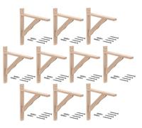 Gedotec Consolle in legno di faggio, adatto per librerie, Bork, 320 x 280 mm, 10 pezzi, angoli in legno naturale massiccio, portata fino a 18 kg, supporto per carichi pesanti per scaffali da parete