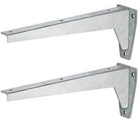 Gedotec Consolle per carichi pesanti, 2 pezzi, supporto angolare | MIRA Top | Lunghezza 330 mm | Portata 300 kg per coppia | Supporto per scaffali in acciaio massiccio grigio | Supporto da parete