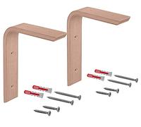 Gedotec COUNTRY - Console in legno di faggio, 150 x 100 mm, 2 pezzi, adatto per librerie