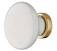 Gedotec Design Pomello per cassetti in porcellana bianca antica per mobili pomello per armadio - CIVA Ö pomello Ø 25 mm - Pomello rotondo per porta - 1 pezzo - Pomello rotondo