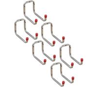 Gedotec DUO - Gancio da parete per avvitare, in acciaio zincato, 6 pezzi, lunghezza 173 mm, con materiale di fissaggio, gancio multiuso in metallo, montaggio a parete