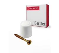 Gedotec Fermaporta in gomma con materiale di fissaggio | 10 fermaporta Premium in plastica - bianco | fermaporta fondo da incollare + viti | fermaporta piccolo per porte della stanza