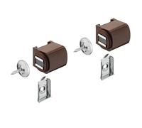 Gedotec Fermo magnetico marrone con piastra da avvitare Fermo magnetico per porta da avvitare - H2059 | Magnete per porta in plastica forza adesiva 3,0 kg | MADE IN GERMANY