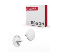 GEDOTEC Fodere per mobili Tappi a vite tondi per trapano a testa PZ2 | H1115 | Coperchi Ø 12 x 2,5 mm | Cappuccio di plastica bianco | punte per fori e mobili in legno - 100 pezzi