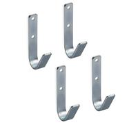 Gedotec Ganci a Parete in Acciaio | Ganci da Muro Multiuso | 35 x 82 mm | Portata di Carico 30 kg | Per Organizzazione di Casa e Garage | Placcati in Zinco, Durevoli | 4 Pezzi