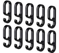 Gedotec Ganci in plastica nera - per guida ovale dell'armadio H10623 | 10 pezzi - Ganci per vestiti per guide ovali | 60 x 23 mm (H x L)