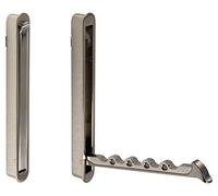 Gedotec Ganci pieghevoli parete Ganci guardaroba Appendiabiti pieghevoli MITAL | entrare 140 x 16/128 mm | Aspetto acciaio inossidabile Appendiabiti affondato | armadio a muro pieghevole 1 pezzo
