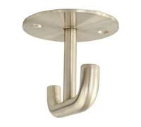 Gedotec Gancio appendiabiti argento | 1 pezzo | gancio da soffitto 60 x 60 mm | LIMA | Design appendiabiti rigido | acciaio inox opaco spazzolato | 2 ganci da incasso moderni | doppio gancio con