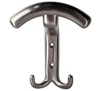 Gedotec Gancio appendiabiti da parete universale in acciaio inox curvo - GR10077 | 140 x 19 mm | Gancio da parete da avvitare | 1 pezzo - Appendiabiti da parete con materiale di fissaggio