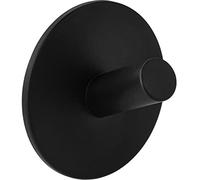 Gedotec Gancio appendiabiti | Gancio appendiabiti rotondo autoadesivo | Rotondo | Gancio singolo nero | Gancio moderno - Appendiabiti da parete | Design appendiabiti da parete | 1 Pezzo