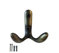 Gedotec Gancio appendiabiti MOON in metallo - gancio bronzo opaco - doppio gancio 50 mm - supporto giacca a parete - gancio appendiabiti con materiale di fissaggio moderno gancio da parete doppio