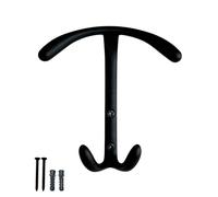 Gedotec Gancio appendiabiti MOON in metallo - gancio nero opaco - doppio gancio 123 mm - supporto giacca a parete - gancio appendiabiti con materiale di fissaggio moderno gancio da parete doppio