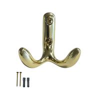 Gedotec Gancio appendiabiti MOON in metallo - gancio oro lucido - doppio gancio 50 mm - supporto giacca a parete - gancio appendiabiti con materiale di fissaggio moderno gancio da parete doppio gancio