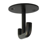 Gedotec Gancio appendiabiti nero | 1 pezzo | gancio da soffitto 60 x 60 mm | LIMA | Design appendiabiti rigido | acciaio inox opaco spazzolato | 2 ganci da incasso moderni | doppio gancio con