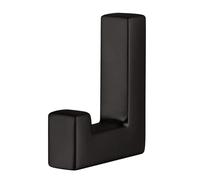 Gedotec Gancio appendiabiti quadrato nero opaco - Quadro | metallo massiccio | gancio invisibile avvitato | 1 pezzo - Moderno gancio da parete da avvitare singolarmente