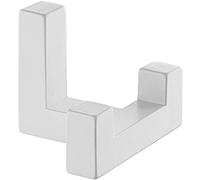 Gedotec Gancio doppio per armadio | 1 pezzo | TETRIS | bianco | 40 x 52 mm | Gancio da parete appendiabiti invisibile