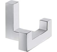 Gedotec Gancio doppio per armadio | TETRIS |cromo lucido | 40 x 52 mm | gancio a parete appendiabiti invisibile