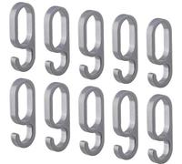 Gedotec Gancio in plastica argento per guida armadio ovale H10623 | 10 pezzi - Ganci per vestiti per guide ovali | 60 x 23 mm (H x L) | Appendino - Gancio da far scorrere sulla guida armadio ovale