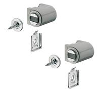 Gedotec Gancio magnetico argento con piastra da avvitare Gancio magnetico per porta da avvitare - H2059 | Magnete per porta in plastica forza adesiva 3,0 kg | MADE IN GERMANY