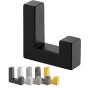 Gedotec Gancio singolo per armadio | 1 pezzo | TETRIS |nero | 40 x 52 mm | Gancio da parete appendiabiti invisibile