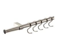 Gedotec Gancio universale a S in metallo per utensili da cucina - panni - vestiti | per guardaroba | aspetto acciaio inox | per tubo da 16 mm-Ø