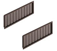 Gedotec - Griglia di ventilazione rettangolare per porte e mobili in plastica, 120 x 225 mm, griglia di scarico con bordo di copertura, prodotto in Germania, 2 pezzi, griglia di ventilazione