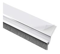 Gedotec Guarnizione a spazzola per porte argento in alluminio [lunghezza: 1 m] Protezione dagli insetti e dal freddo per porte I Spazzola di tenuta del fondo della porta I Guarnizione di tenuta del