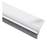Gedotec Guarnizione a spazzola per porte bianca in alluminio [lunghezza: 1 m] Protezione dagli insetti e dal freddo per porte I Spazzola di tenuta a pavimento per porte I Spazzola autoadesiva per