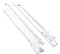 Gedotec Guide estraibili per cassetti con guida a rulli, estratte parziali, reali | 1 coppia - guide per cassetti in metallo estraibili - guide telescopiche 450 mm | sistema binari in acciaio bianco |