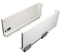 Gedotec, guide per cassetti a estrazione completa, 400 mm, sistema di cassetti con ammortizzazione - Soft | altezza telaio 120 mm | sistema cassettiera box bianco | set completo di cassetti | 1 paio